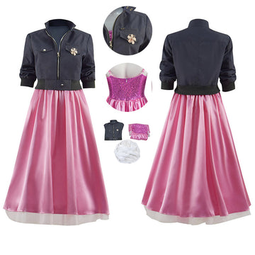 Doctor Who New Earth Rose Tyler Pink Dress and Jacket Cosplay Costume BEcostume